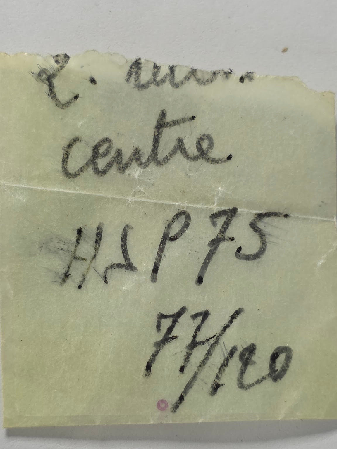 Rubis / pierre de centre d'origine sous papier de soie (dim. 77/120) - HS (H. Sandoz & Fils / Henschoz SA) - HSP 75 / Pierre de centre (77/120)