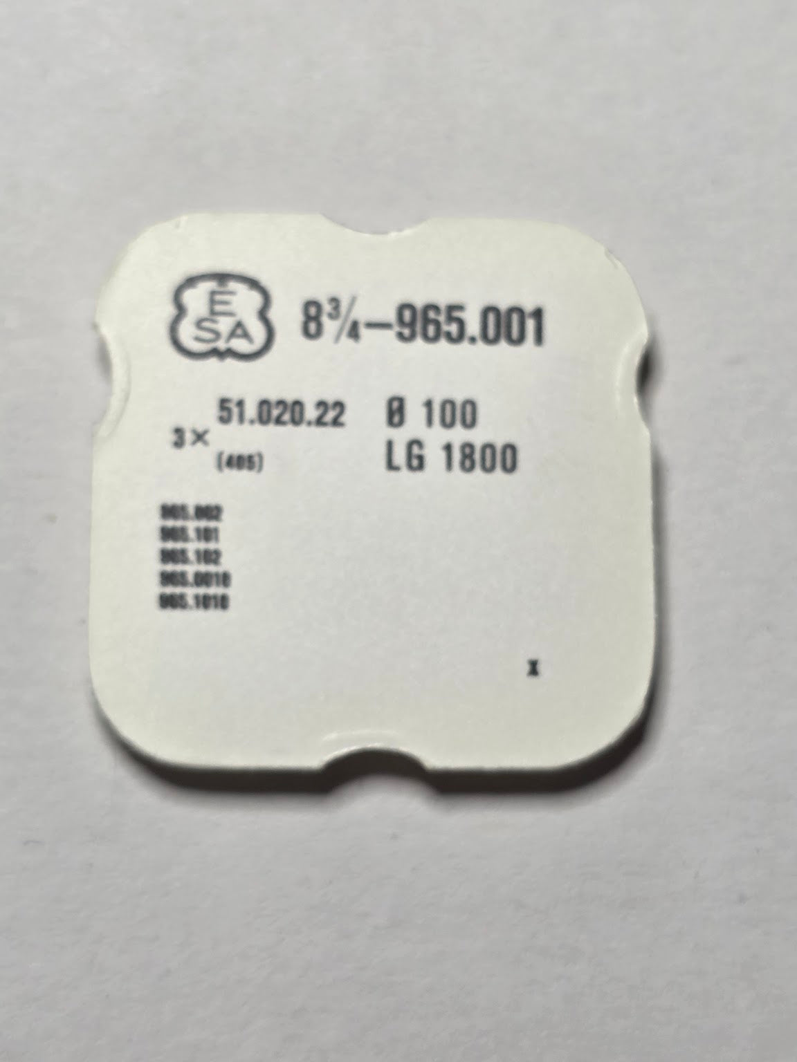 [AM137] ESA / Ébauches SA - ESA 965.001 / Réf. 51.020.22 (405)