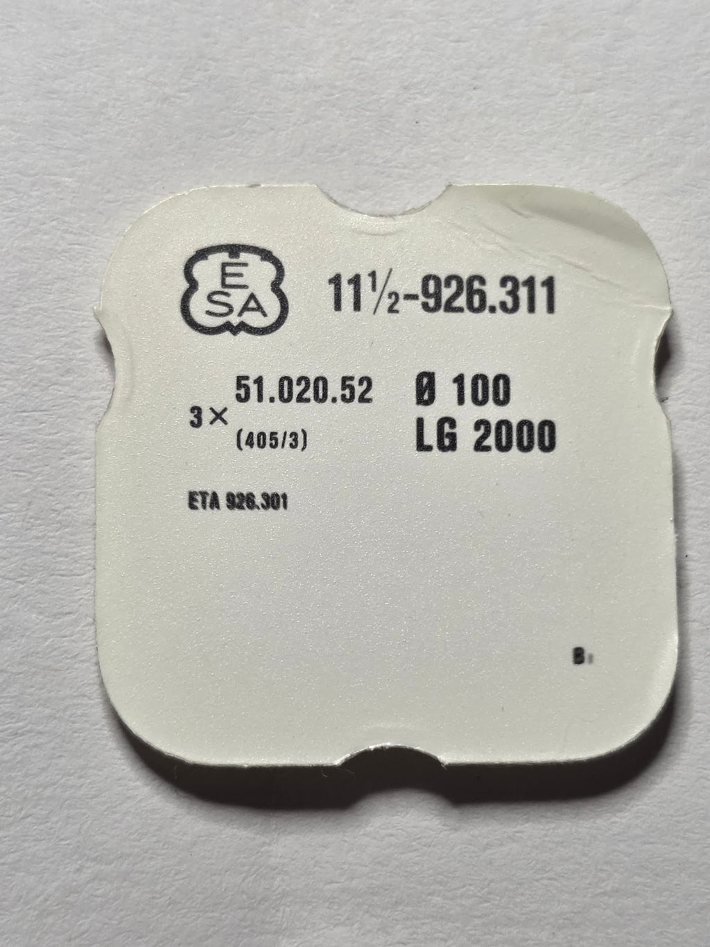 [AM142] ESA / Ébauches SA - ESA 926.311 / Réf. 51.020.52 (405/3)