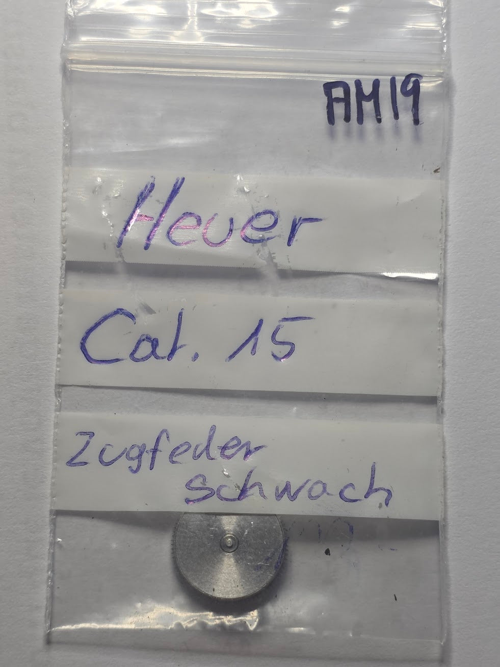 Barillet (Zugfeder schwach/mainspring faible) - Heuer - Cal. 15