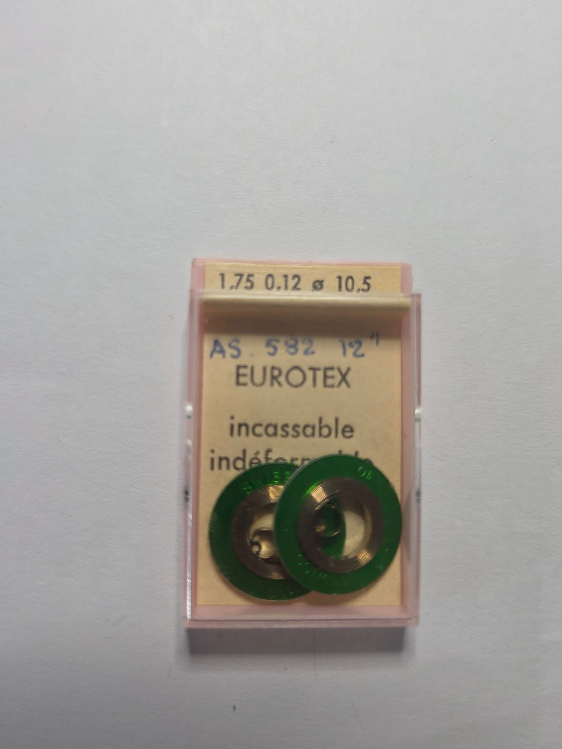 [AM200] A. Schild (AS) / EUROTEX - AS 582 12''' - Lot de 2 ressorts moteurs incassables EUROTEX (1,75 x 0,12 x ø 10,5 - N° 293 / N° 3)
