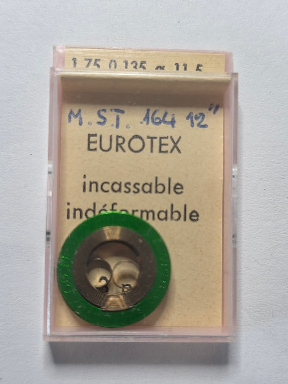 [AM203] M.S.T. (Roamer) / EUROTEX - M.S.T. 164 12''' - Lot de 2 ressorts moteurs incassables EUROTEX (1,75 x 0,135 x ø 11,5 - N° 295 / N° 3)