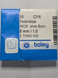 [AM213] Générique Horlogerie / Boley - Lot de 9 barrettes à ressort INOX sans collerette Boley (8 mm / Ø 1.0 mm - C/16)