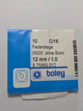 [AM214] Générique Horlogerie / Boley - Lot de 9 barrettes à ressort INOX sans collerette Boley (12 mm / Ø 1.0 mm - C/16)