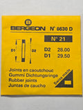[AM216] Bergeon - Bergeon 6630 D (N° 21) - Joint plat caoutchouc (D2 28.00 mm / D1 29.50 mm)