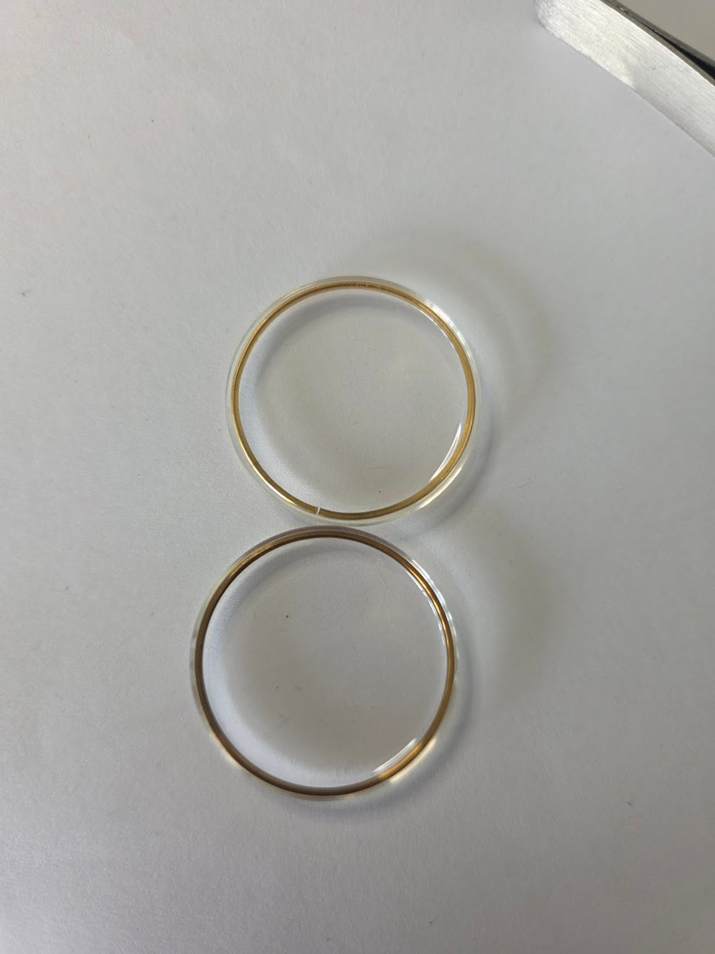 2x Glaces armées (Plexi avec bague de tension dorée) - Zenith - 17-351