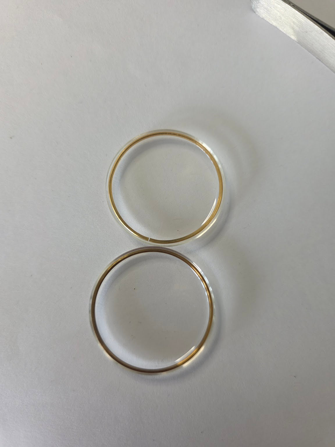 2x Glaces armées (Plexi avec bague de tension dorée) - Zenith - 17-351