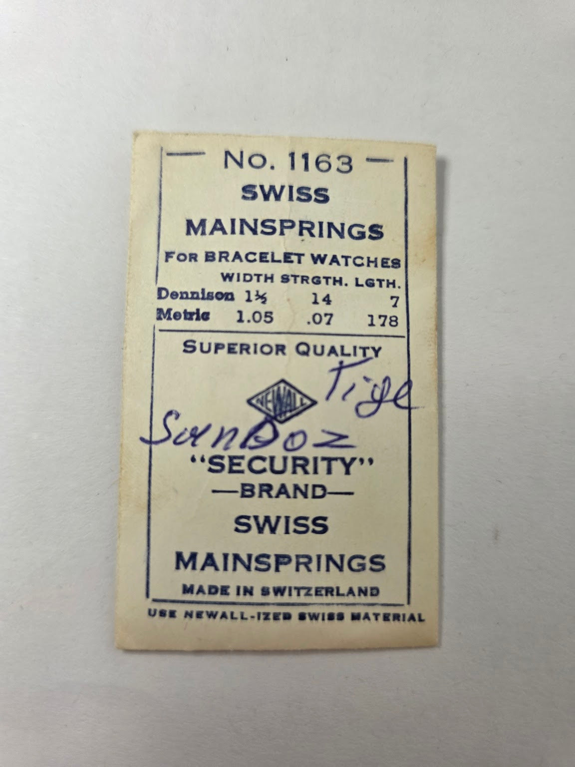 Lot de 2 tiges de remontoir (Aufzugswellen / Réf. 1163F / Font 55) - Sandoz / Fontainemelon (Font 55) - Font 55 / 1163F